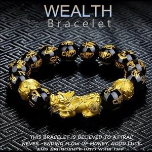 Wealth bracelet obsidian